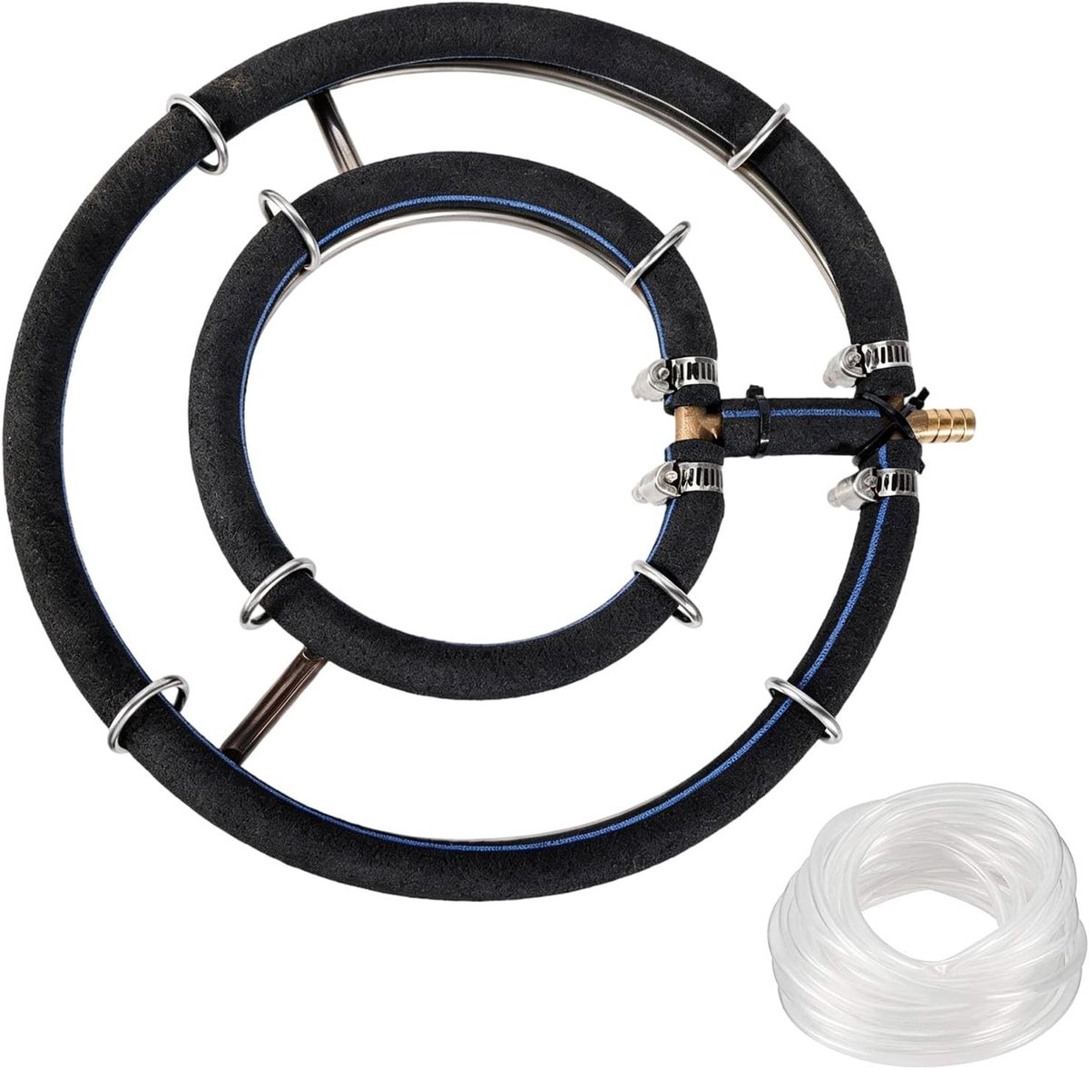 Luchtbelletjesring 25 cm van RVS 304, Japanse zuurstofdiffuser voor vijverventilatie, duurzame ventilatiering voor koi- en tuinvijvers, aquariumaccessoires