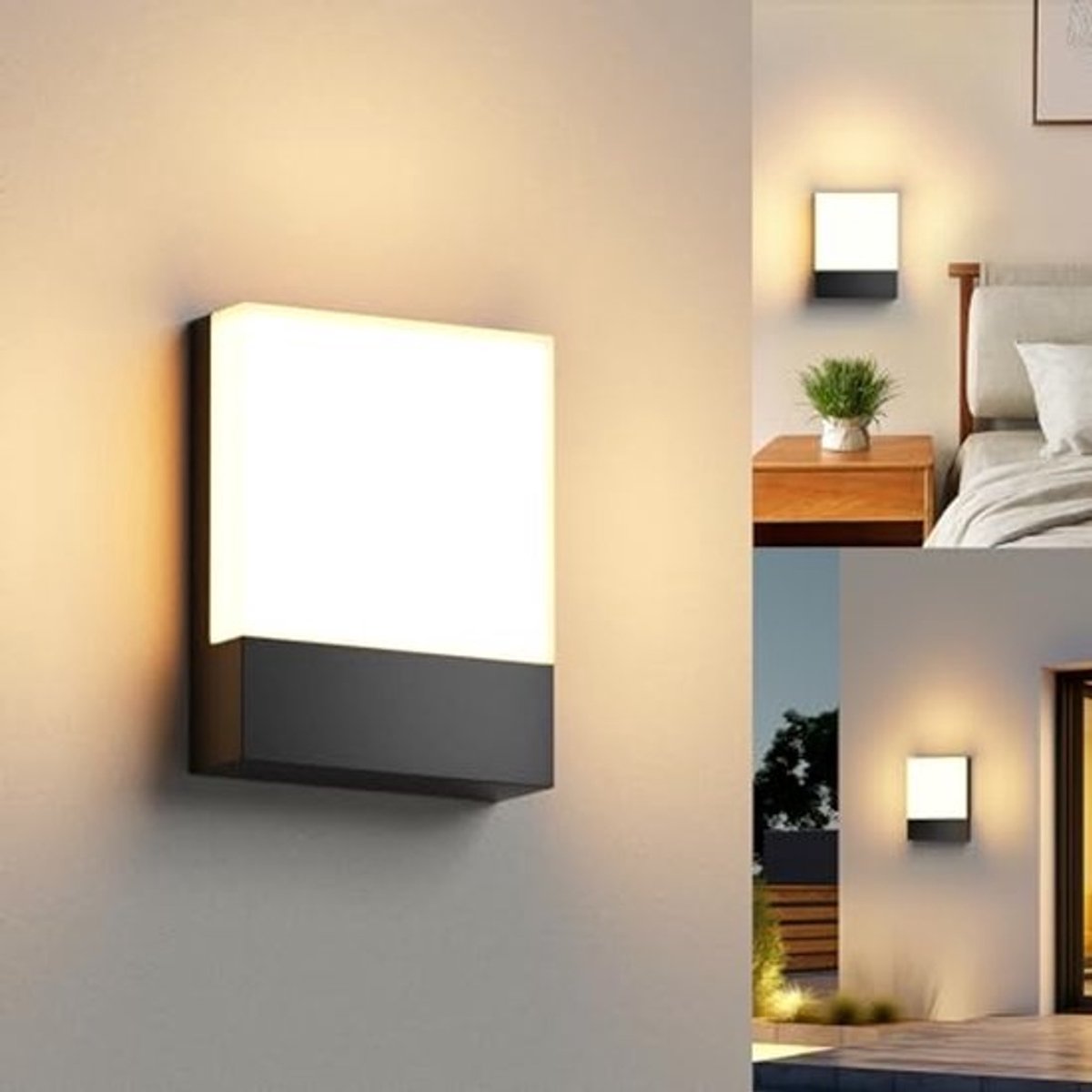 Moderne waterdichte LED wandlamp voor buiten - warmwit en IP65