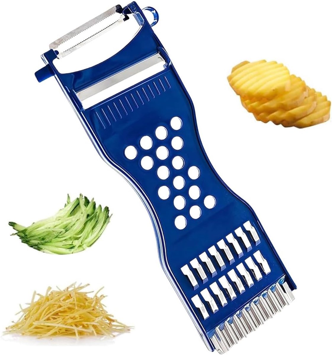 [6-in-1 multifunctionele groenteschiller] eenvoudig raspen/snijden/schillen, scherp roestvrijstalen mes + rasp asperge-, fruit- en groentevormers, geschikt voor links- en rechtshandigen