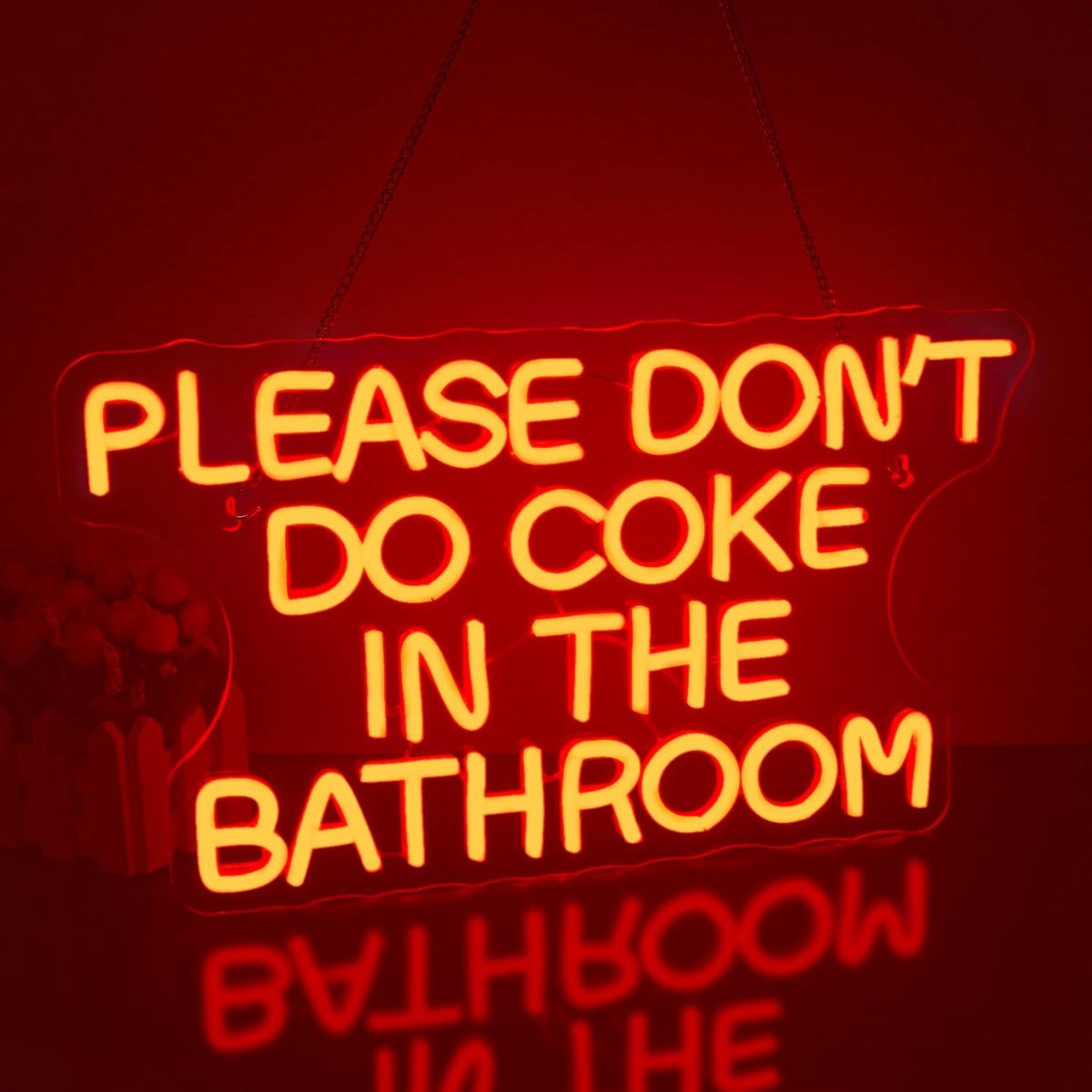Please Don't Do Coke in The Bathroom Neonbord Rood Led Neon Signs voor Wanddecoratie, Dimbare Letter-neonborden USB Bar Oplichtende Borden voor Slaapkamer Badkamer Thuis Bar Club Party Gift