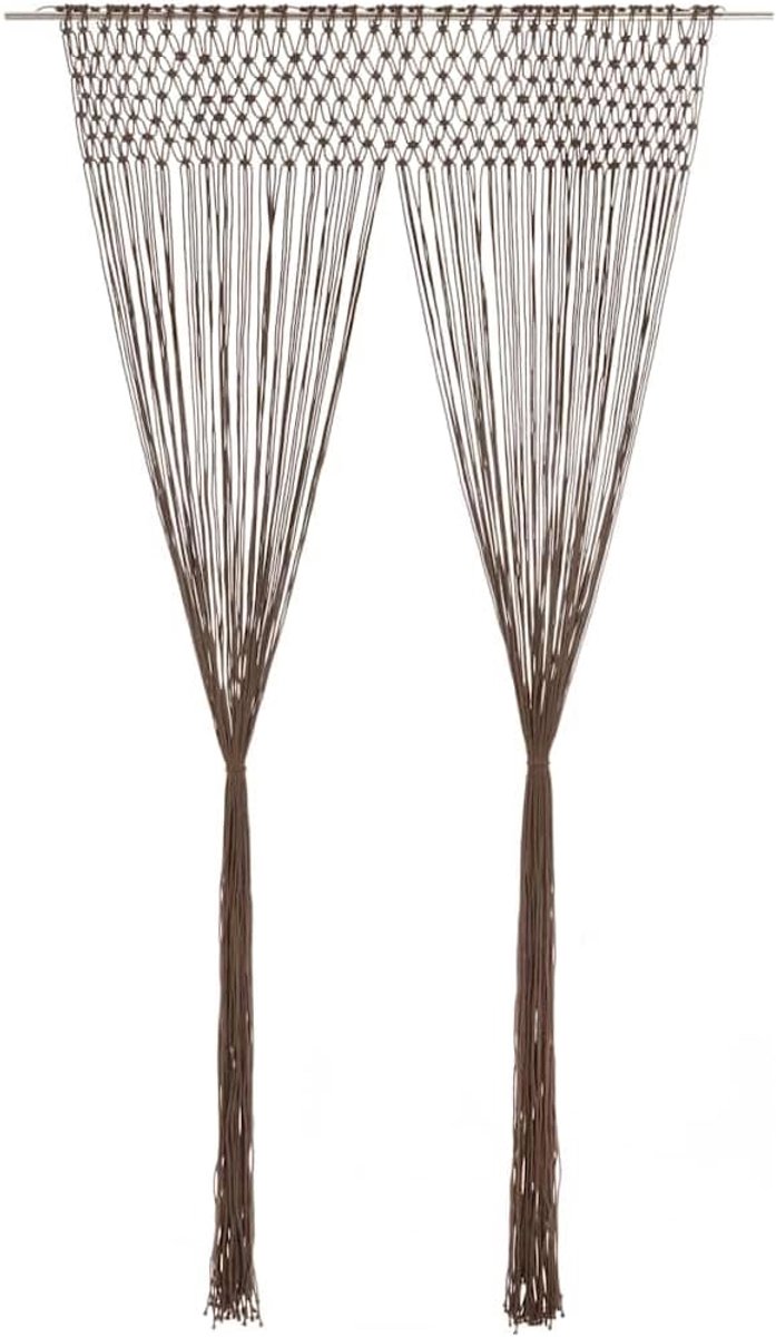 Gordijn, taupe, 140 x 240 cm, van katoen en polyester, voor deur, raam, ruimteverdeler, decoratie met lussen, wasbaar