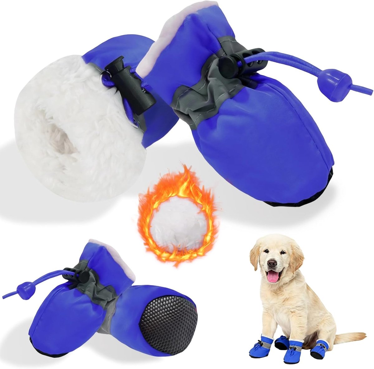 Schoenen, hondenlaarzen met reflecterende riemen, antislip sokken, beschermende laarzen voor kleine, middelgrote en grote honden