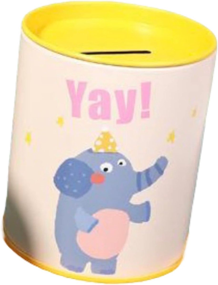 Spaarpot voor kinderen, eenhoorn, originele spaarpot met deksel in dierdesign, doos voor kinderen, die ook als potlooddoos kan worden gebruikt. (Olifant Yay!)