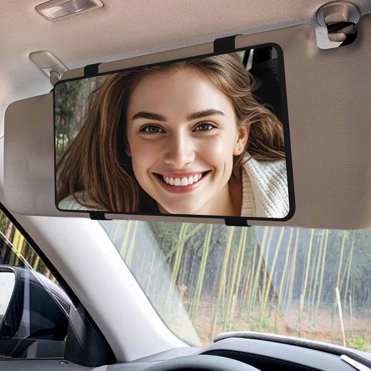Make-up spiegel voor autozonneklep dames, zwart