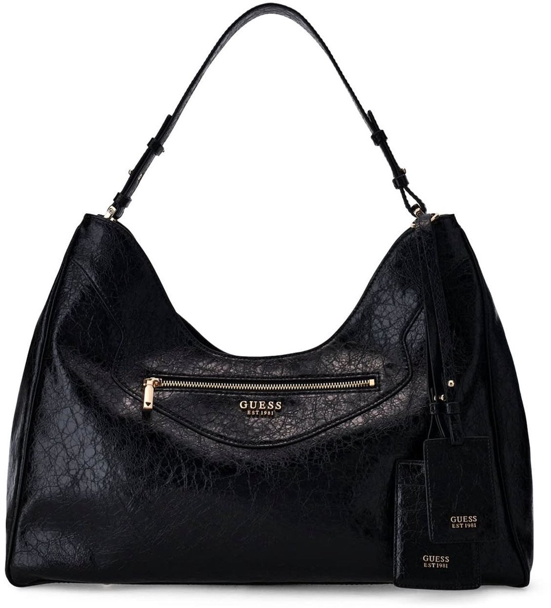 GUESS schoudertas Antonia Hobo Black zwart