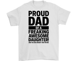 Papa Shirt – PROUD DAD OF A FREAKING AWESOME DAUGHTER! – Vaderdag Outfit – Unisex T-Shirt voor Dames & Heren – Leuk Cadeau