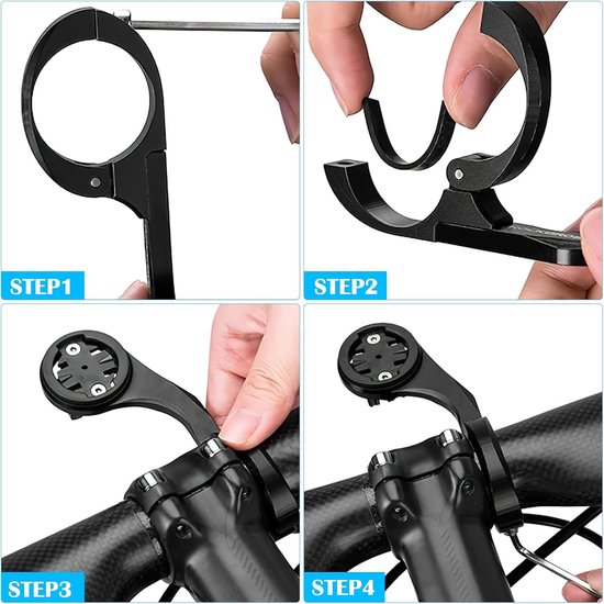 Fietssteun voor Garmin Edge 530, 540, 520, 510, 500, 200, 130, 20, 25, 800, 810, 820, 830, 1000, 1040, 1030 Plus en 910XT - Set van 2, ideaal voor fietsaccessoires en navigatie. — afbeelding 4