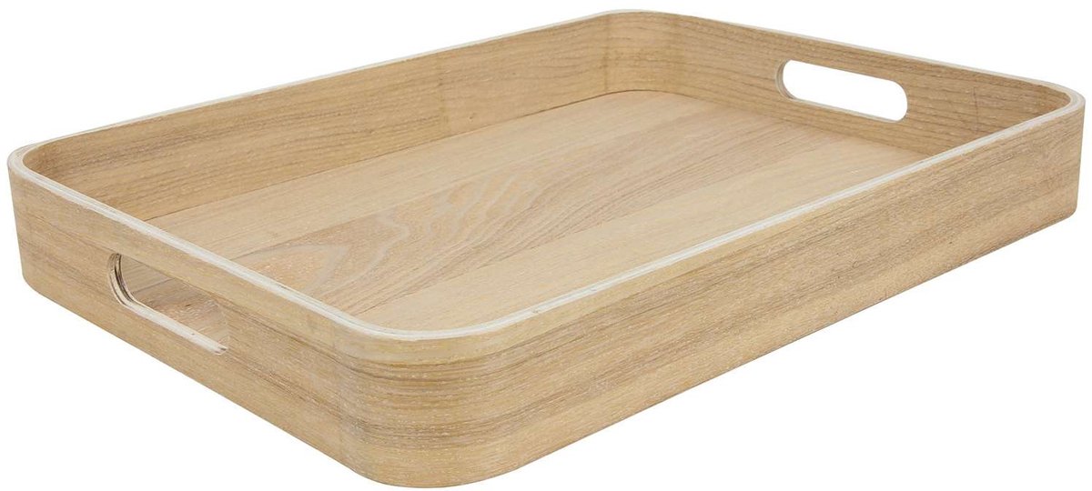 Cookinglife Dienblad Wilgenhout - Serveerblad Serveerplank - Serving Tray - Bruin - Opstaande Rand Lichtgewicht - 35 x 24,5 cm