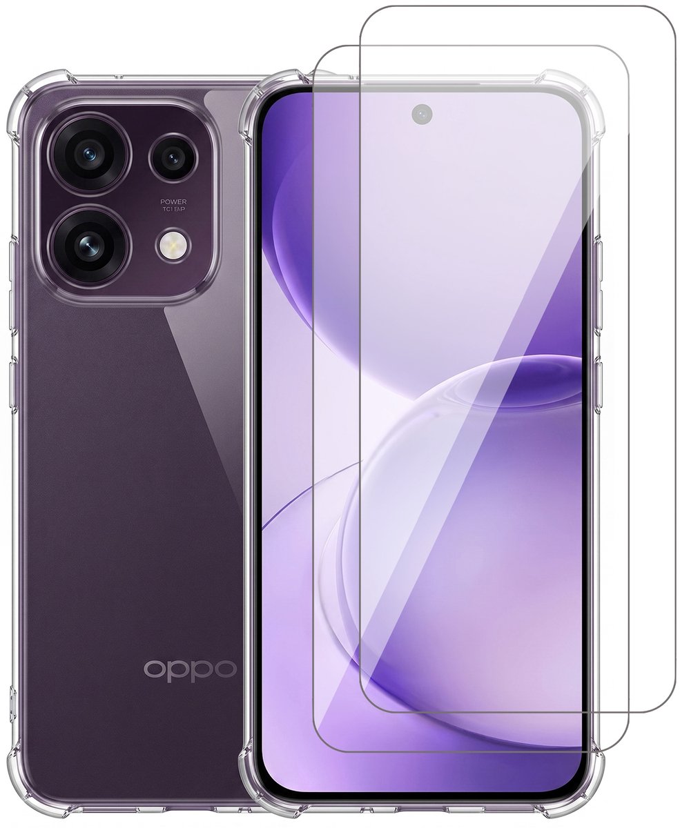 Hoesje geschikt voor Oppo Reno 16 / 16 Pro 5G – CrystalClear Back Cover – Schokbestendig – 2 Stuks Screenprotector Glas