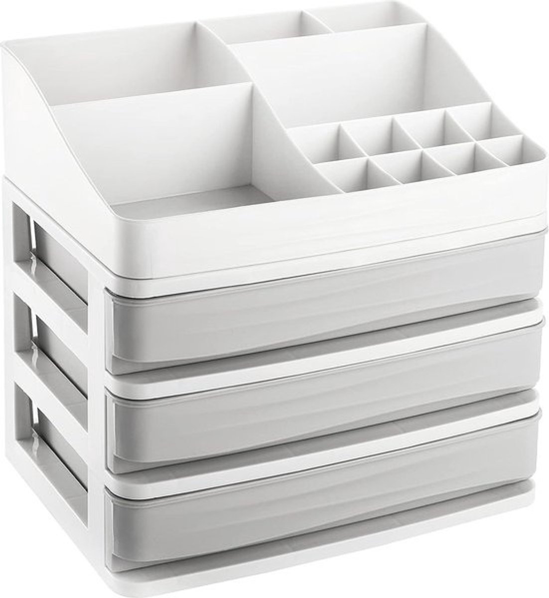 Make-up Cosmetische Organizer met Lades Huidverzorging Opbergdoos met Borstel Lippenstift Houder Desktop Diverse Opbergdoos voor Slaapkamer Sieraden Haaraccessoires (Grijs)