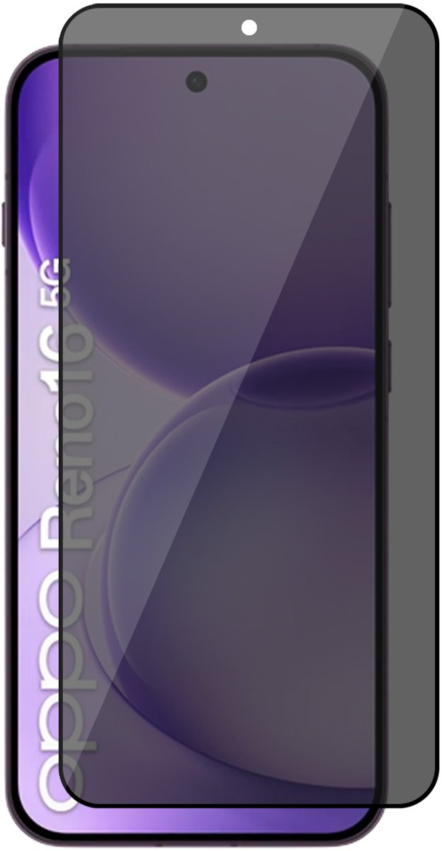 Privacy Screenprotector geschikt voor Oppo Reno 16 / 16 Pro 5G – Full Cover Gehard Glas – Anti Inkijk – Privacy Filter