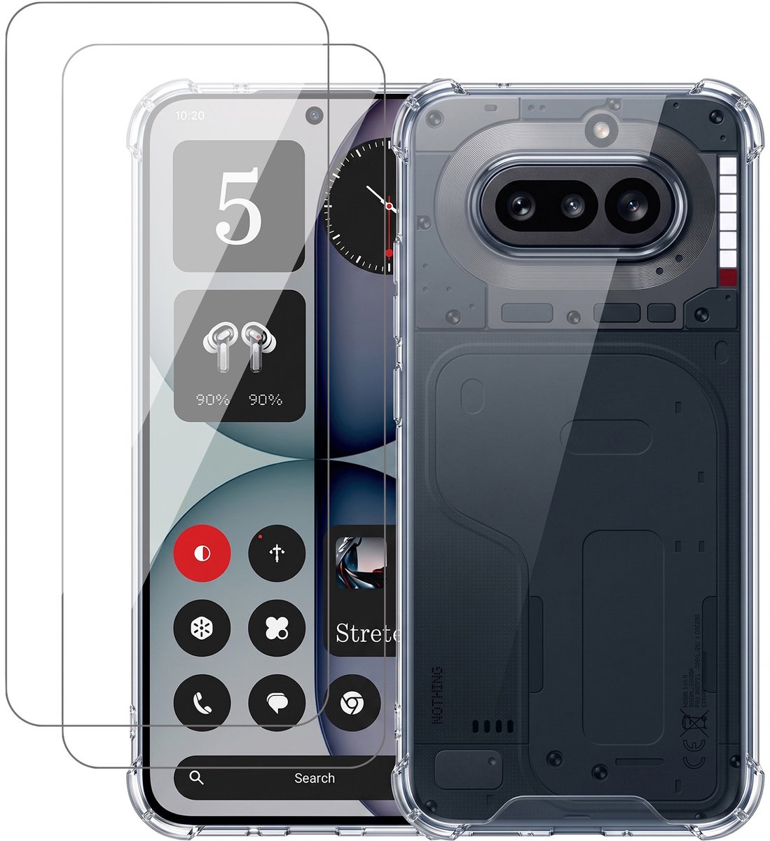 Hoesje geschikt voor Nothing Phone 4a – CrystalClear Back Cover – Schokbestendig – 2 Stuks Screenprotector Glas