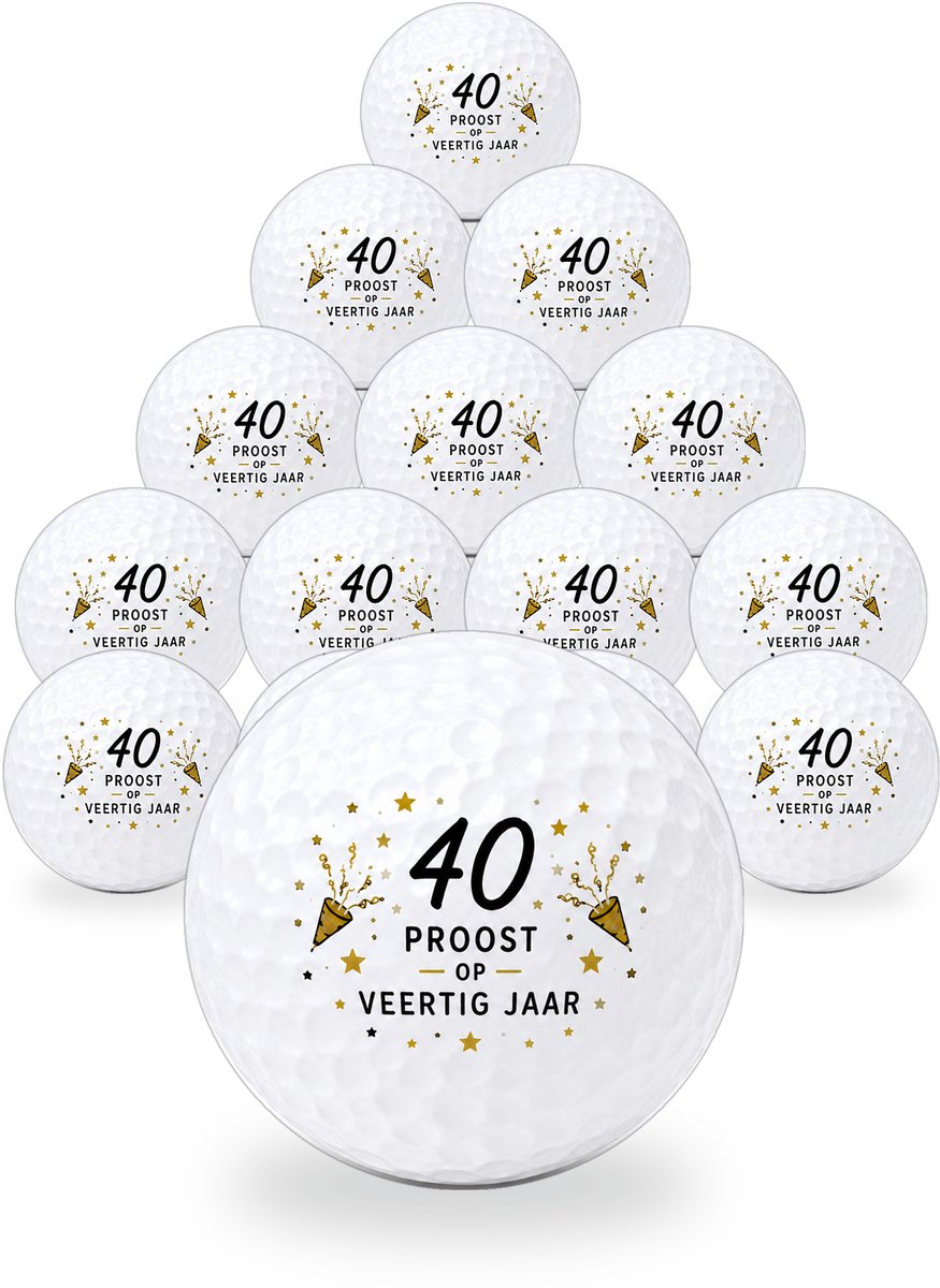 Golfballen 40 Jaar - Verjaardag Golf Cadeau - 15 stuks - Wilson - Golfbal met Opdruk