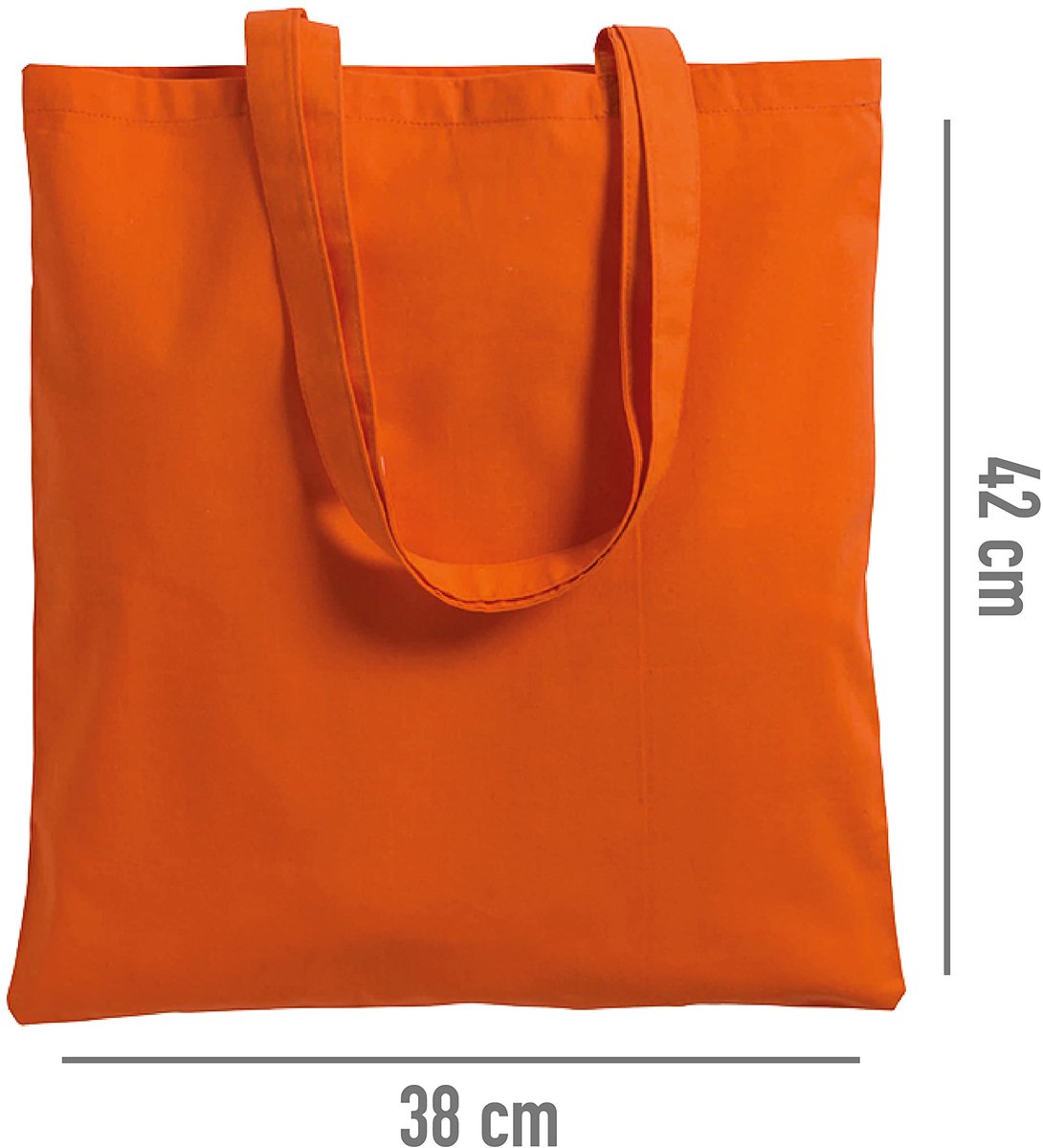 Boodschappentas 42 x 38 cm - katoen - oranje - duurzaam gebruik - ShopVlot