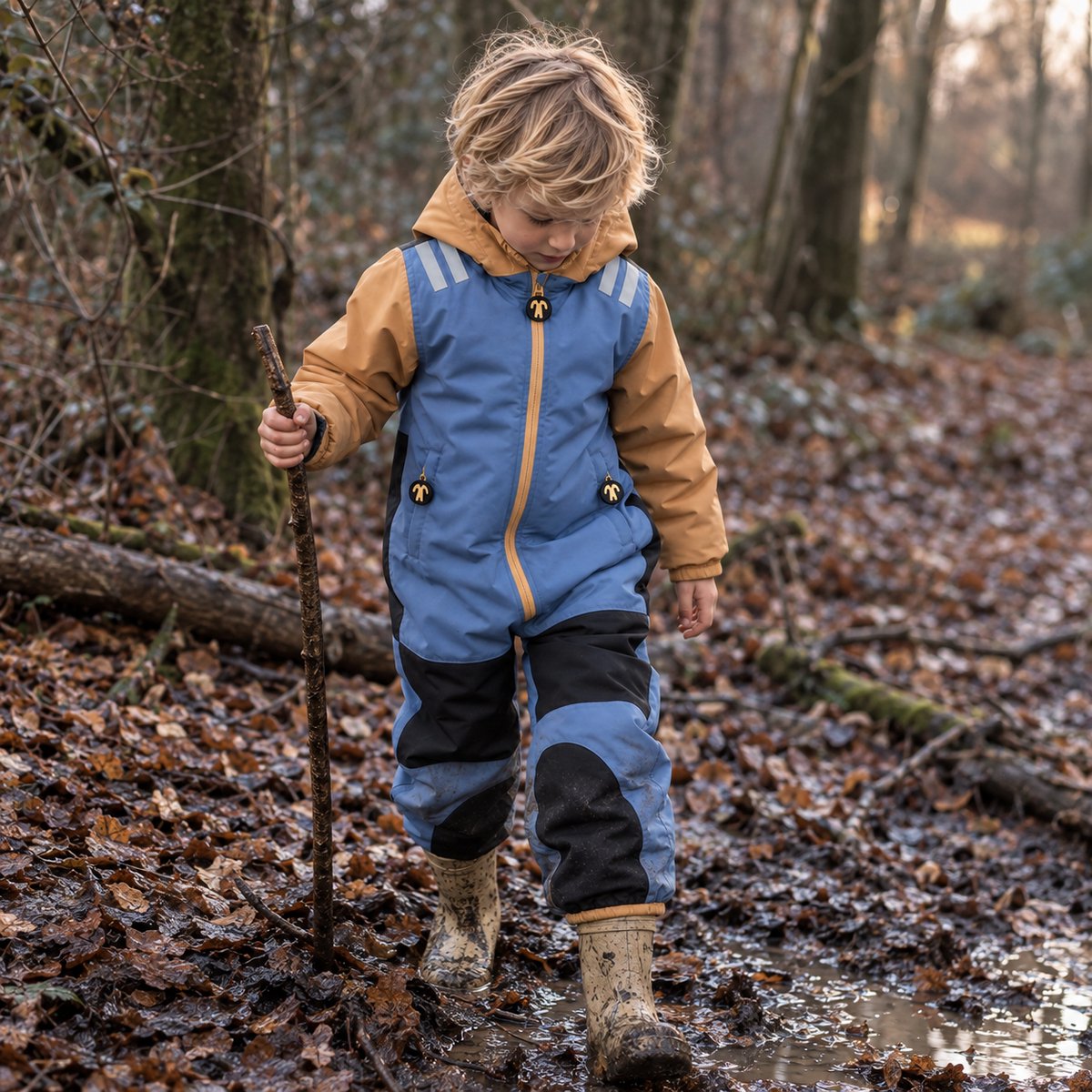 Ducksday Winterpak – Skipak voor kleuters – Sneeuwpak – Snowsuit – Waterdicht & PFAS-vrij – Gerecycled Polyester – – Twin Blauw