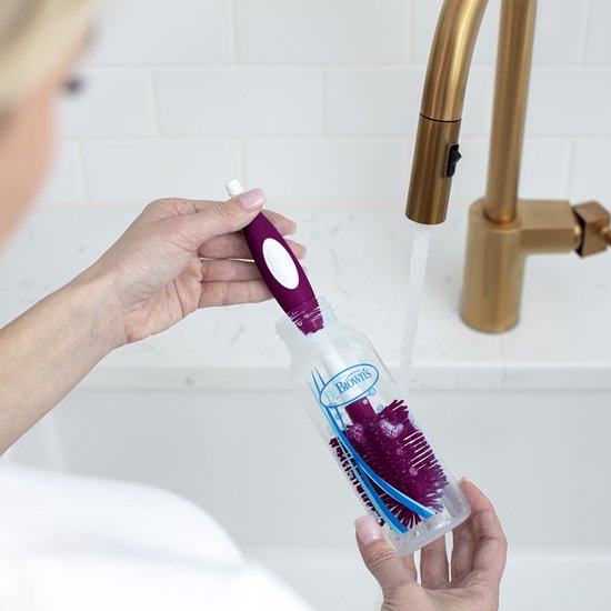 Dr.Brown's Flessenborstel - Siliconen - Donker Roze — afbeelding 2