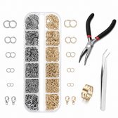 Sieraden Maken Volwassenen Pakket - 930 stuks Karabijnsluiting & Ringetjes - Goud & Zilver - Kasey