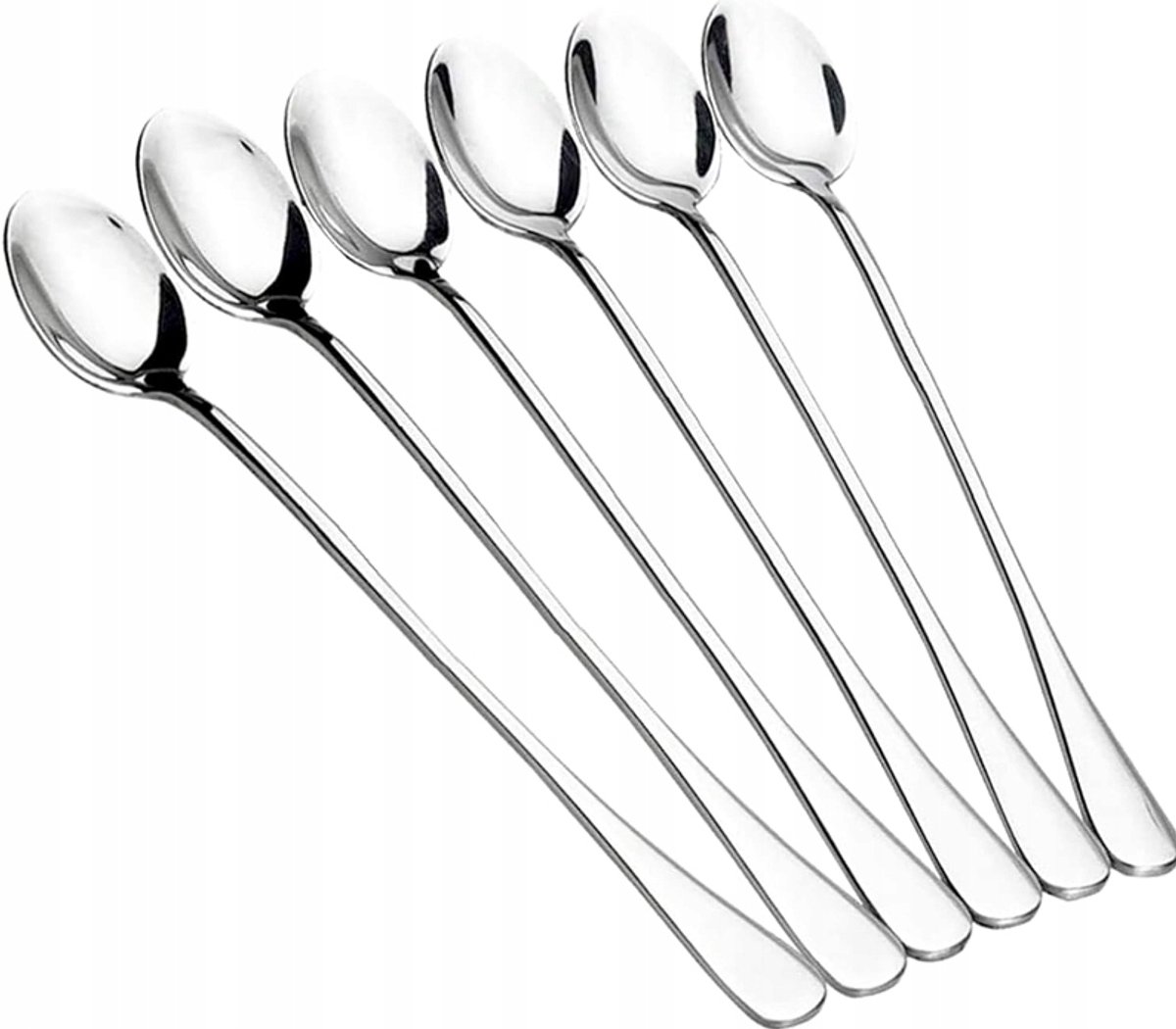 Luxe Cocktaillepels 18,5cm - Set van 6 - Roestvrij Staal