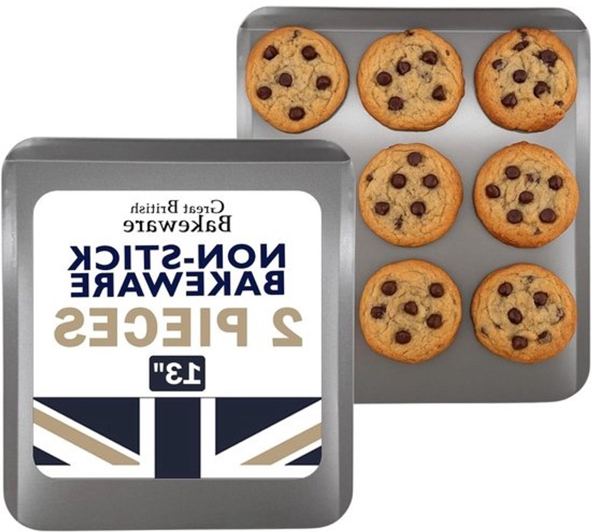Bakplaat Set - Koekjesplaten - Bakken en Braden - Antiaanbaklaag - 33.7 x 30.5 cm - Zilver