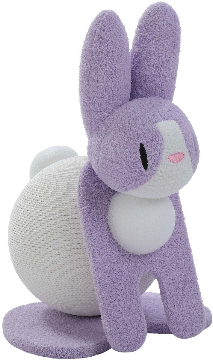 Kattenu Bunny Krabpaal - Konijn Krabpaal met Grote Krabbol - Paars/Wit - Unieke dieren krabpaal