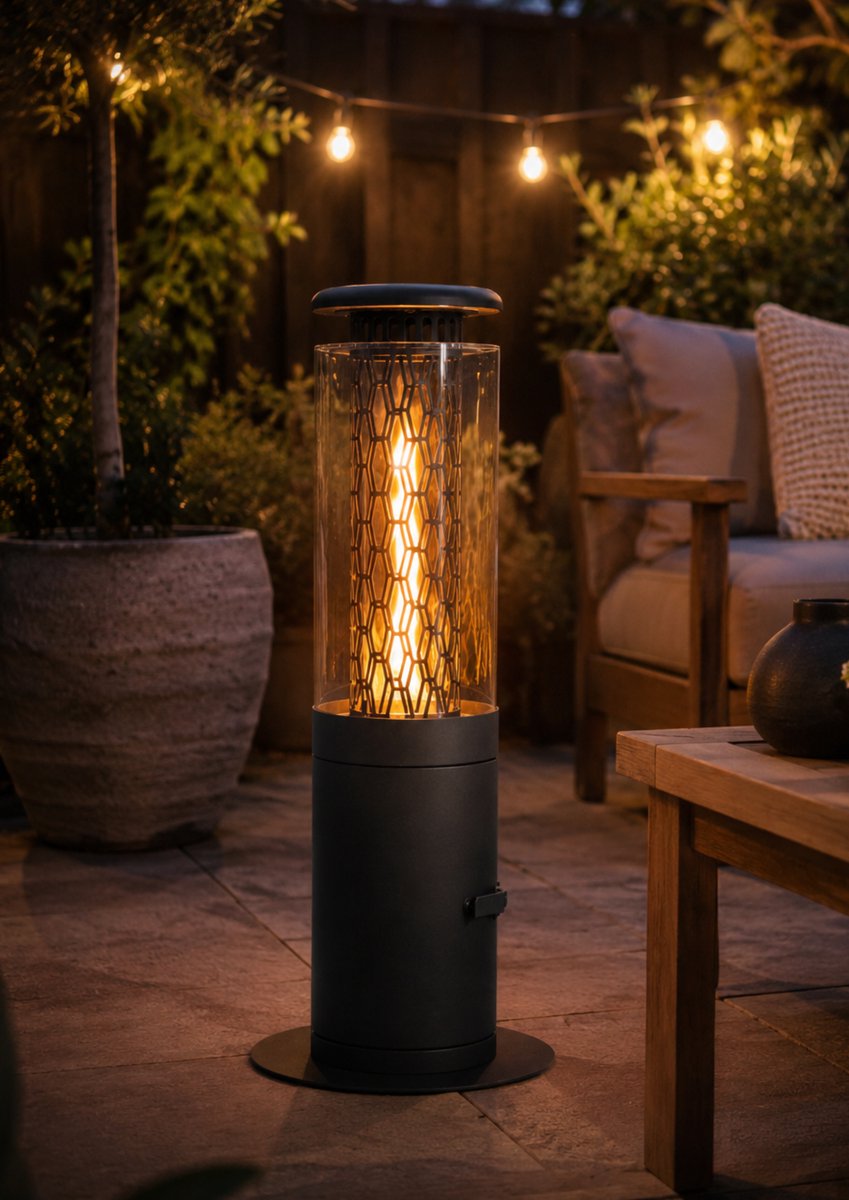 Wooh - Flux - Terrasverwarmer - Pelletbuitenkachel - 24 x 24 x 59 cm