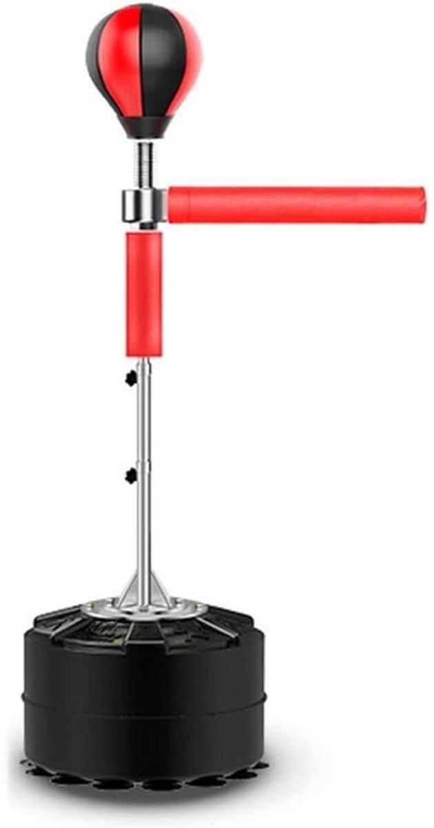 Staande Bokszak - Boksbal Volwassenen - Reactie Training - 360 Graden Draaibaar - 1.2-1.9m Hoogte - Rood