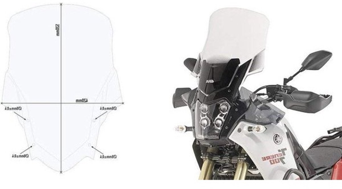 Motor Windscherm - Transparant Vizier - Comfortabel Rijden - Voertuigspecifieke Pasvorm - 52x42 cm - Zwart
