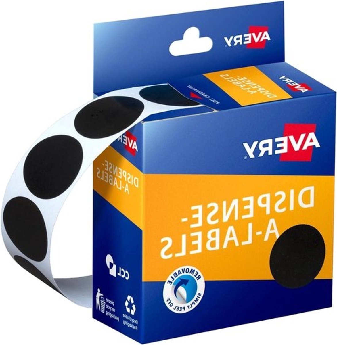 Zwarte Cirkel Etiketten - Label Stickers Rond - Organiseren Thuis Kantoor - Verwijderbare Lijm Dispenser