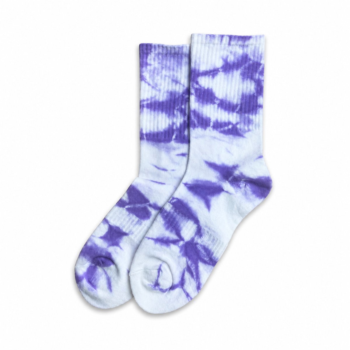 MoodLux Tie-Dye Crew Sokken - Katoen - Batik Print - 2 Paar - Paars - Maat 36-39
