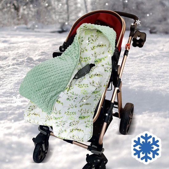 Winterdeken voor baby's, multifunctionele babydeken 90 x 90 cm, geschikt voor in het autostoeltje en de kinderwagen (herfst en winter, bladeren) — afbeelding 2