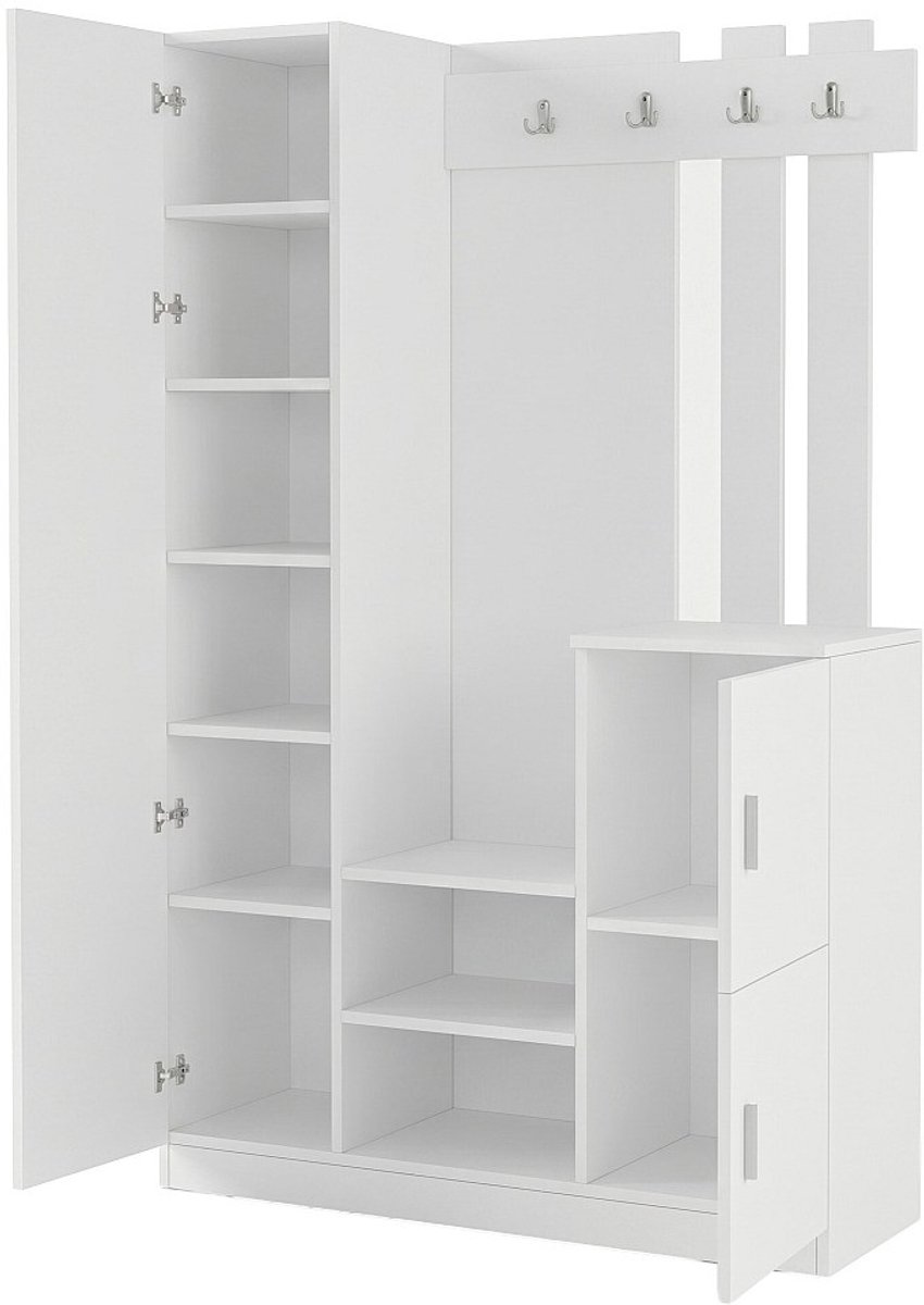 Vente-unique Halmeubel met 3 deuren en 1 spiegel - Wit MIROTA
