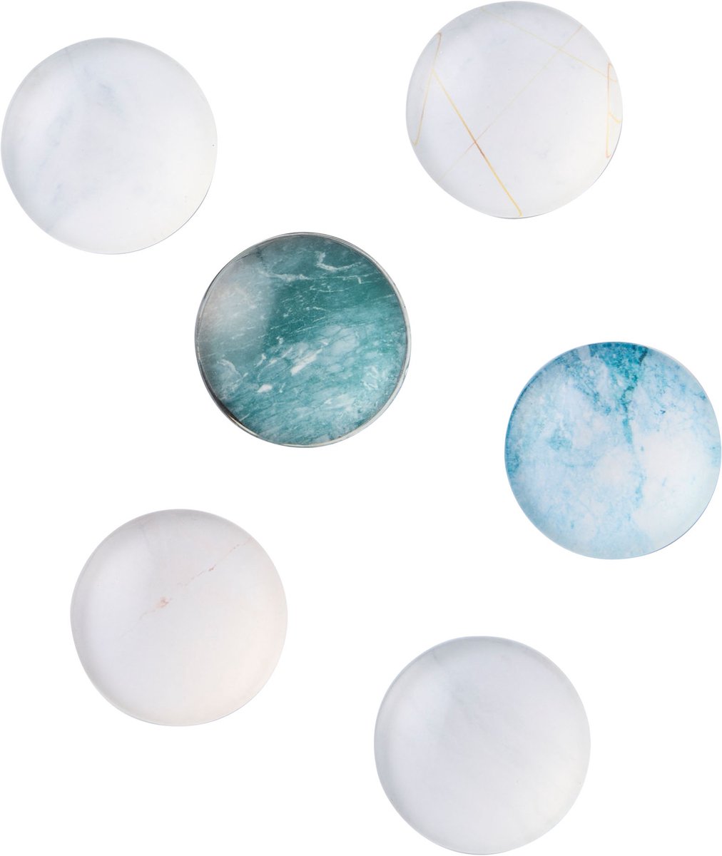Naga - Magneet - Rond Marmer - 3 cm 6 Stuks - NA-21109