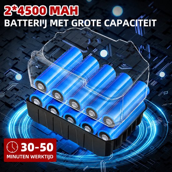 Accu kettingzaag en elektrische zaag - 1000 W borstelloze motor - 2 × 4500 mAh - 30 cm - Voor tuinwerk — afbeelding 3