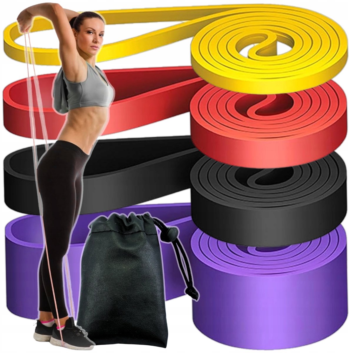 Krachtbanden Set - 4 Latex Weerstandsbanden voor Fitness