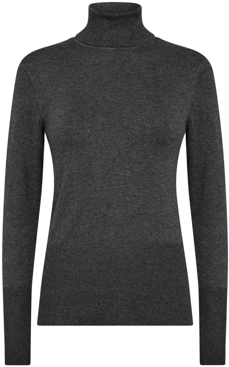 Soyaconcept trui grijs met col en brede ribboord voor dames - XL (42)