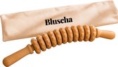 Bluscha® - Premium Gebogen Houten Massage Roller - Apparaat - Bindweefselmassage - Anti Cellulite Cellulites - Massageapparaat - 11 Wielen - Madero Therapie - Massageroller - Maderotherapie - Lymfedrainage - Bindweefselmassage - Bodysculpting