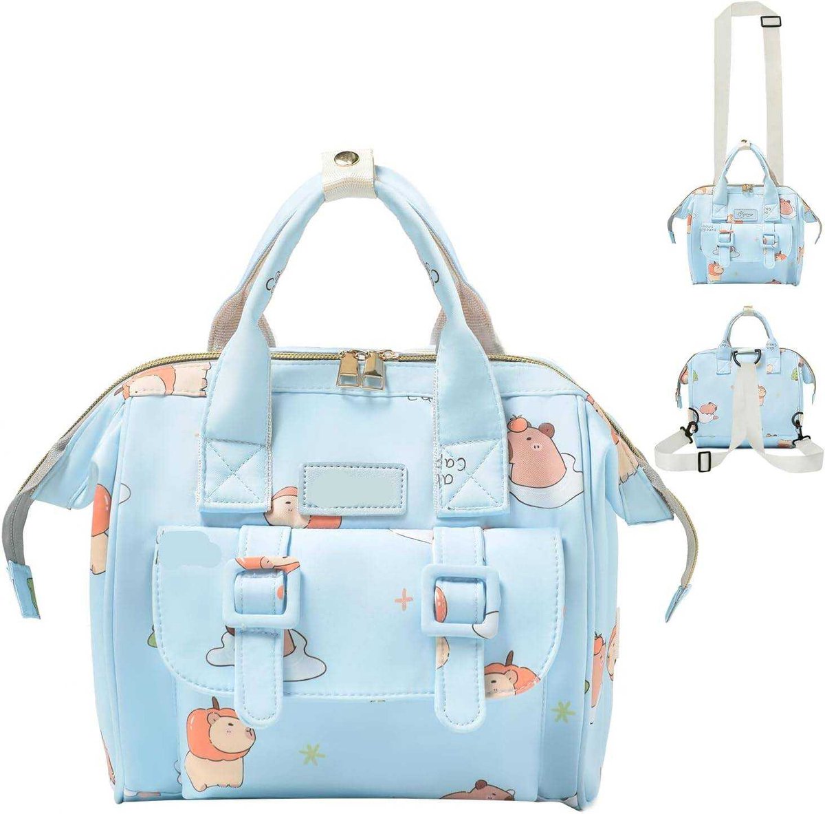 Mini luiertas/schoudertas, om te vormen tot een mini luiertas/rugzak Geschikt voor kinderwagens en op reis.