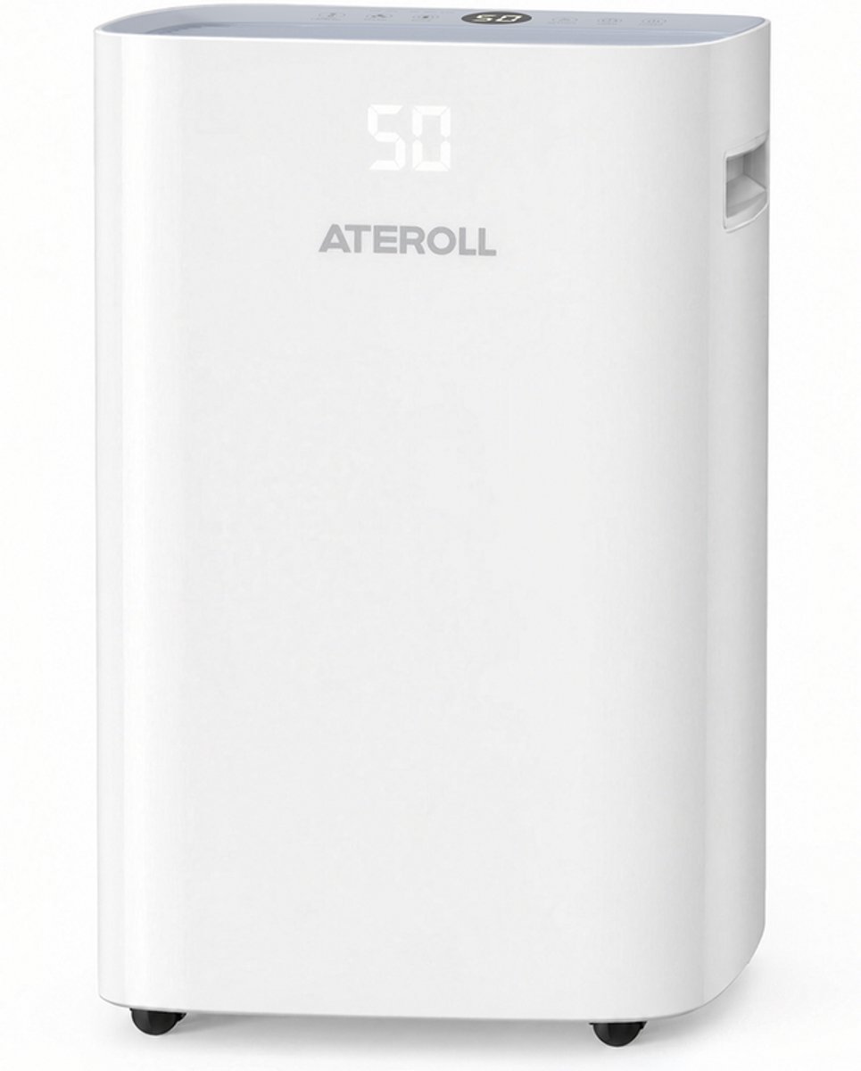 ATEROLL Luchtontvochtiger 20L/25L per dag - 2.5L Waterreservoir - 3 Standen - 24U Timer - Kinderslot - R290 Koudemiddel - Voor Huis, Kelder, Slaapkamer