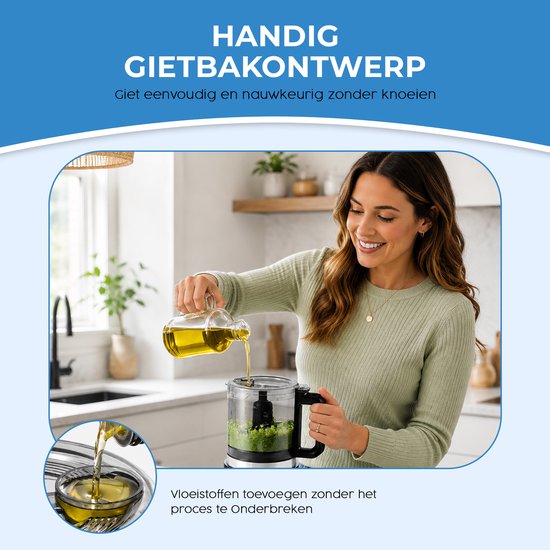 NovaWare Hakmolen Elektrisch Pro – Food Chopper – Hakmolen Electrisch - Foodprocessor - Groentesnijder - OK7510 — afbeelding 4