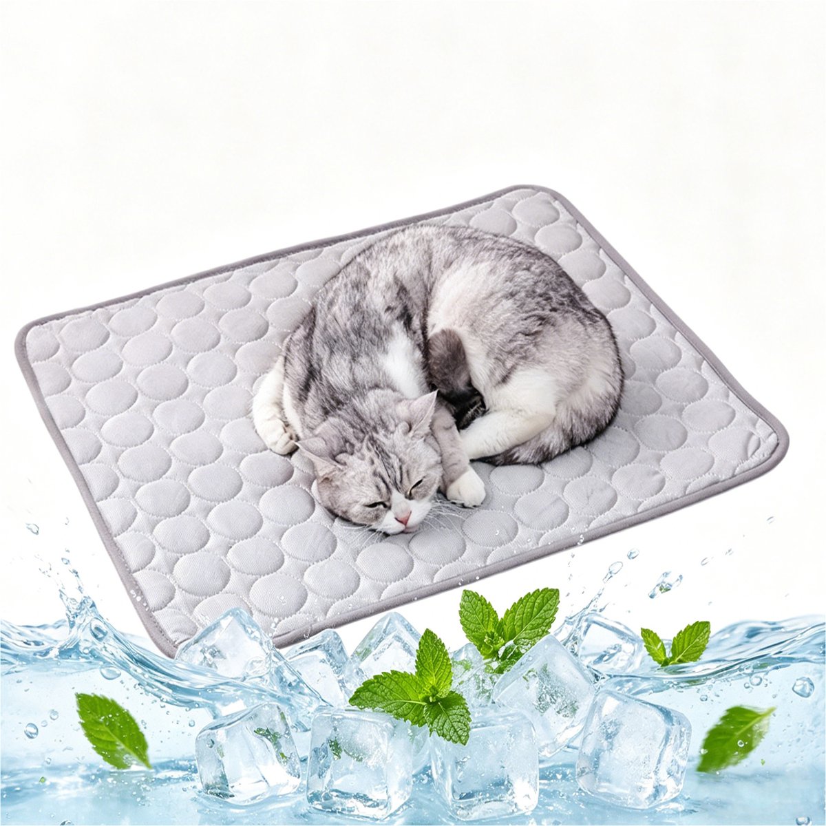 Koelmat voor Honden - Zelfkoelende Hondenmat - Koelmat voor Katten - Niet-giftige Zelfkoelende Huisdierenmat - Wasbare Koelmat voor Honden en Katten - voor Warme Zomerdagen - 60 × 50 cm - Voor Thuis/Auto/Reizen