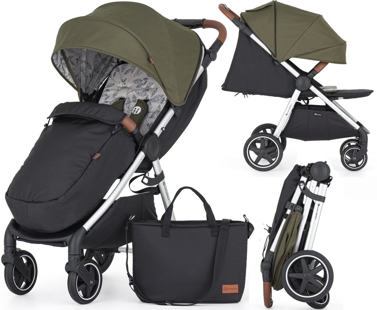Merkloze Kinderwagen - Royal 3 Stijl, Zilver Frame, Volledige Set
