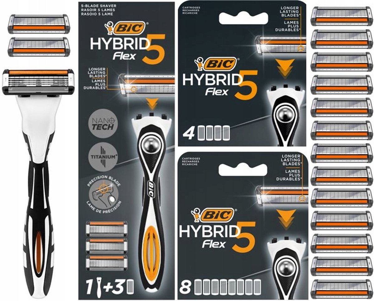 BIC Hybrid 5 Flex Scheermes Heren + 15 Navullingen