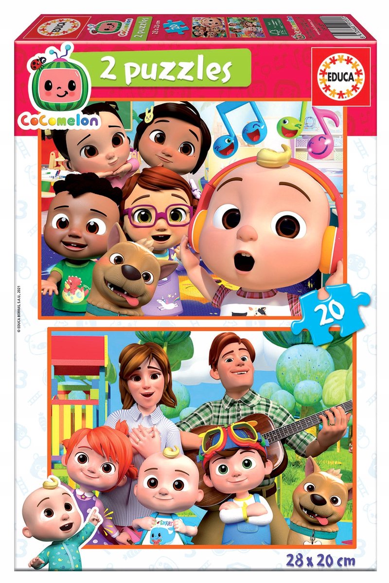 Educa Cocomelon Puzzel 2 x 20 Stukjes - Plezier voor Kinderen vanaf 3 Jaar