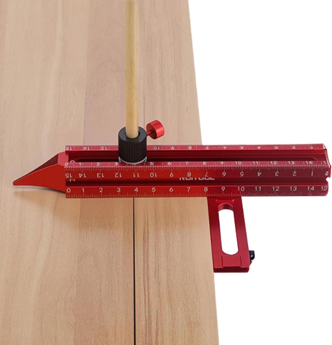 Marking Tool - Schrijfgereedschap Tekenhulp - Precisie Tekenen - Vierzijdige Meetlat - 18 cm - Zilver