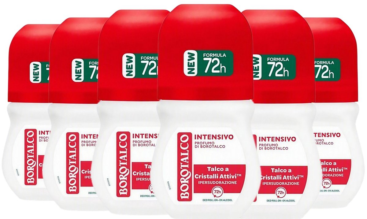 Borotalco Deo Roller Intensive 72H - 6 x 50 ml Voordeelverpakking