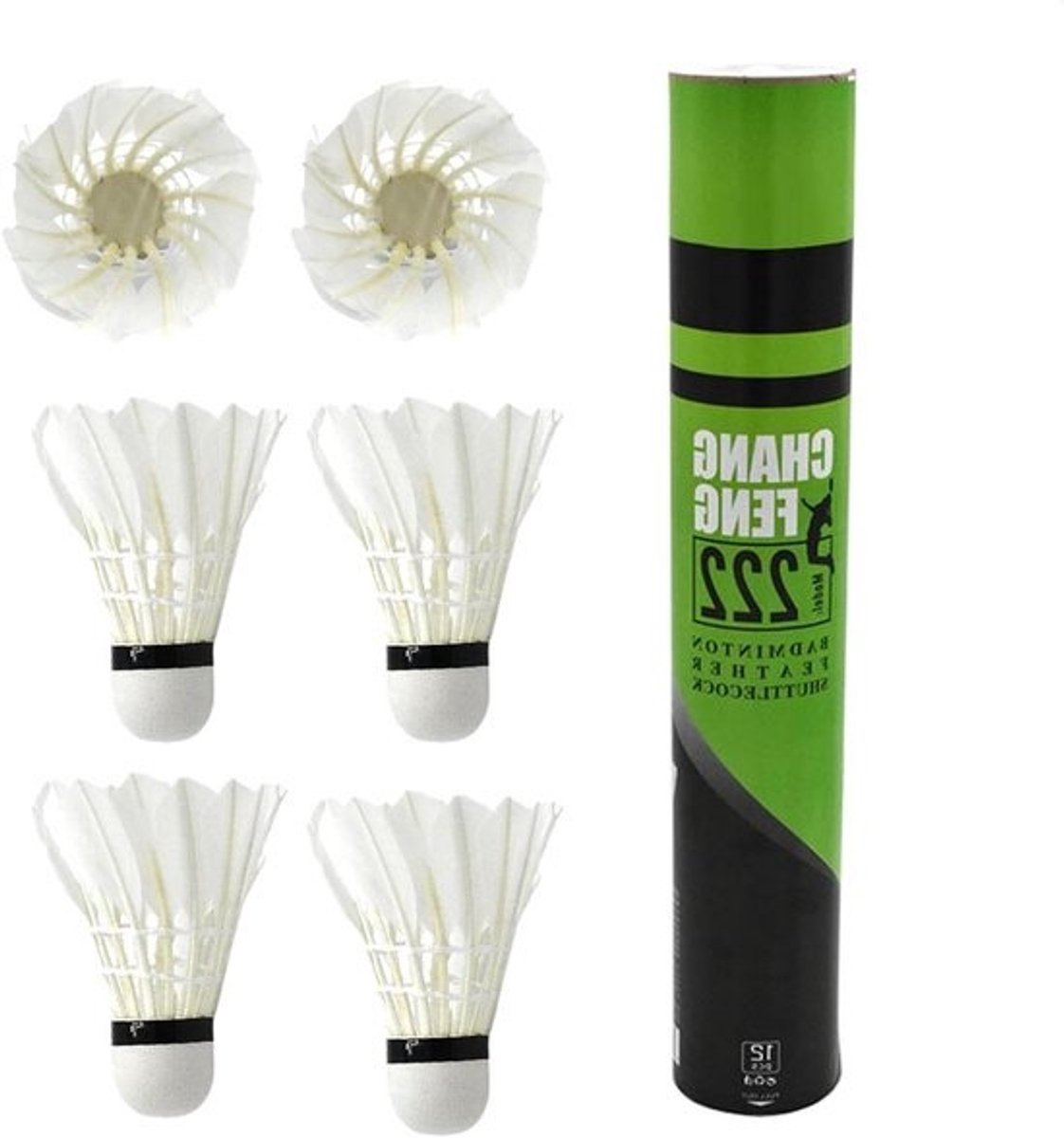 Badmintonshuttles Eendenveren - Sportballen Training - Verbeteren Spel - Hoge Stabiliteit Duurzaam - 12 Stuks Per Tube - Wit