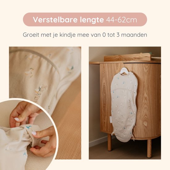 Puckababy Piep Inbakerslaapzakje baby (0-3m) - Geese - Katoen TOG 0.5 — afbeelding 4