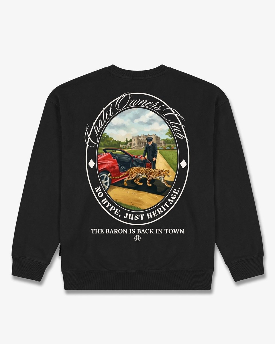 Baron Filou Baron Filou Sweater FW26 Oversized Backprint Baron Is Back In Town Black
