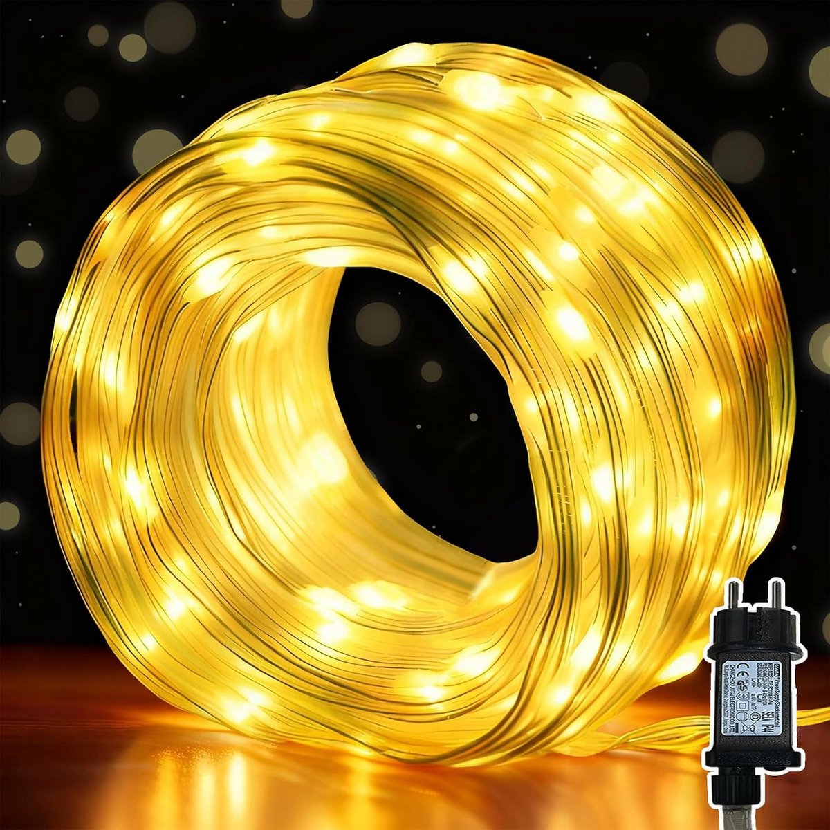 Lichtsnoer 30m - 300 LED - Met Stekker - 8 Standen - Warmwit - Kerst - Binnen en Buiten