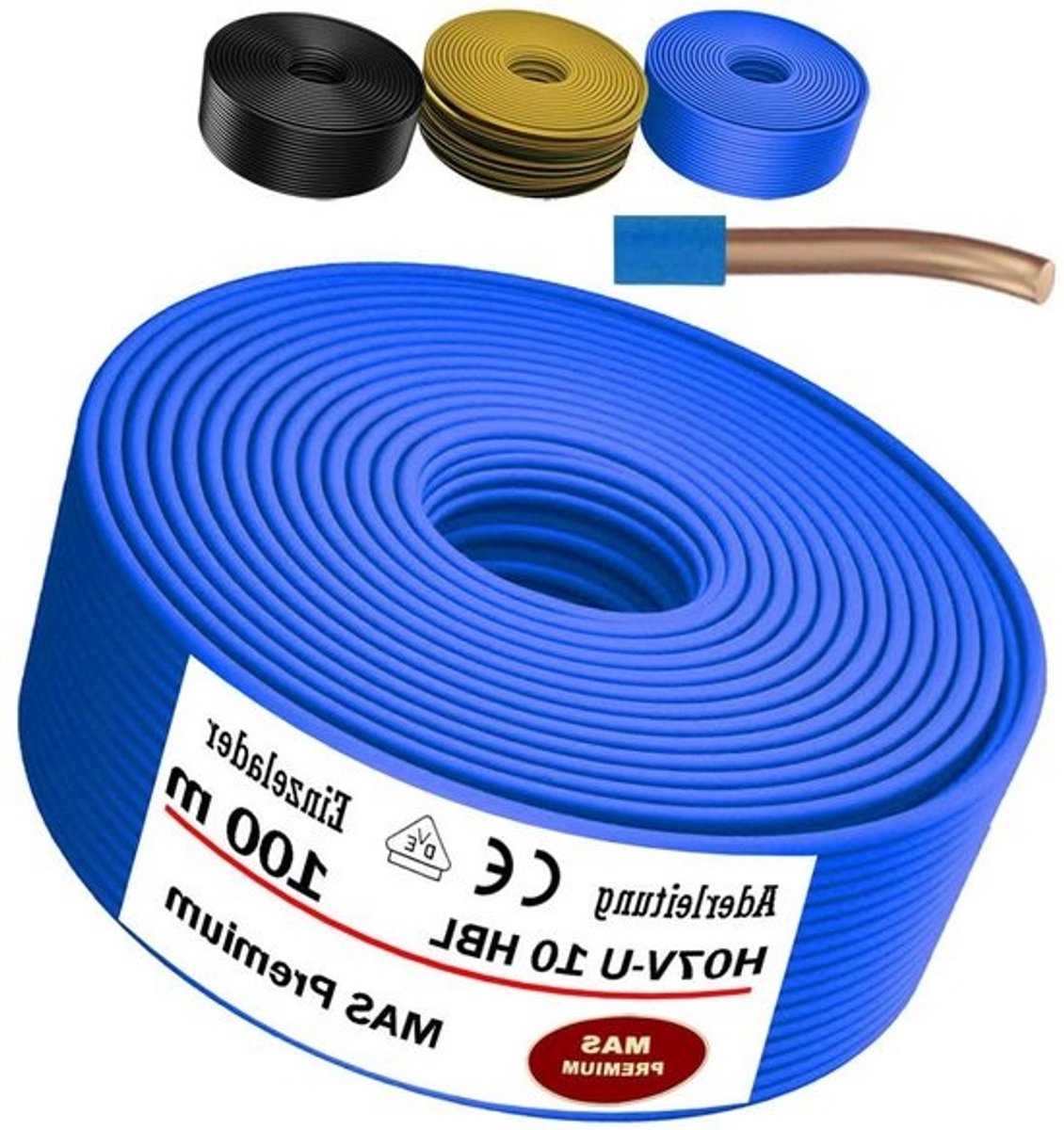 Aderkabel Enkele Draad - Stroomkabel Installatiekabel - Elektra Aanleggen - Koperen Geleiders - 100 Meter - Paars